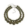 Retro Double Layer Resin Beaded Necklace - Exaggerated Layered Handmade Collarbone Chain