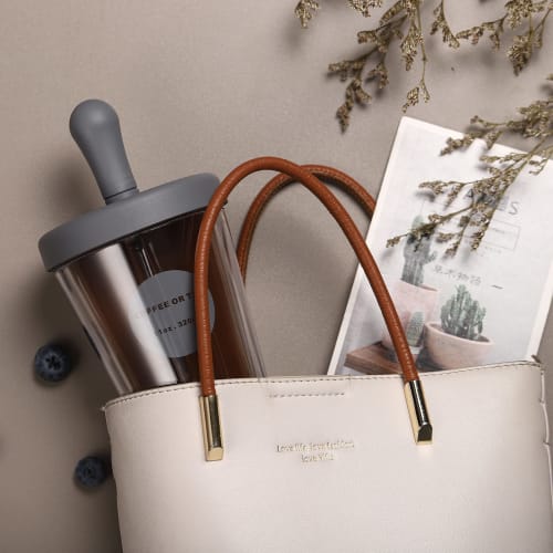 Fexmoy Vacuum Insulated Water Bottle with Straw, 520ml, Double-Walled Design, Spill-Proof, Suitable for Juice, Water, Fruit Tea, Carbonated Water, and