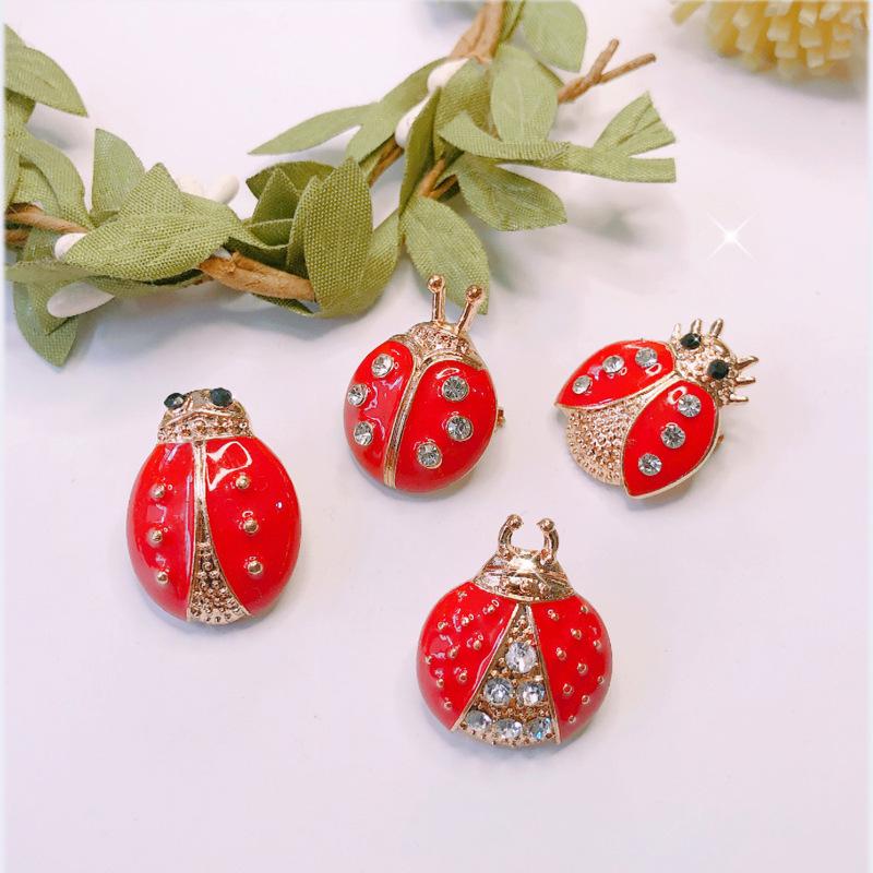 Versatile Ladybug Beetle Brooch: Creative Cartoon Insect Pin for Shirts