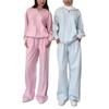 2026 Spring and Autumn New European and American Women's Clothing Cross-border Hooded Sweater Zipper Top High Waist Wide Leg Pants 