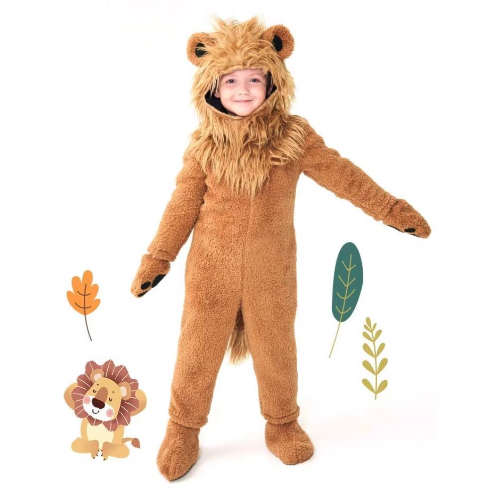 Kids Lion Cub Costume Halloween Cosplay Outfit School Stage Play Performance Fierce Wild Animal Themed Fun Look
