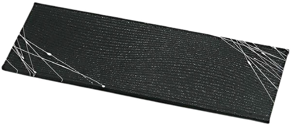 

30cm Rectangular Serving Plate with Black Clear and White Random Model Number Made in Japan J-Kitchens Heat-Resistant (Plate) Threads, 873613,