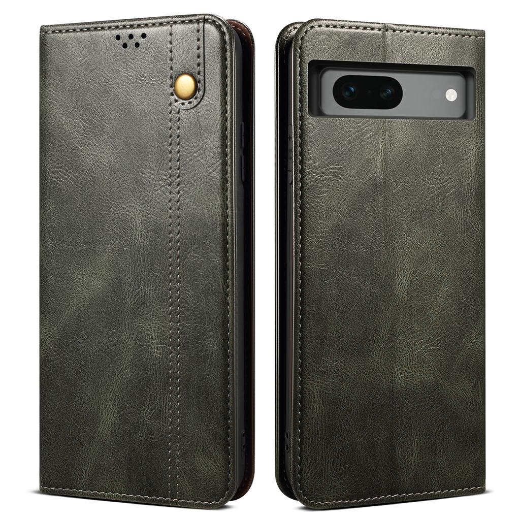 For Google Pixel 8a Case Waxy Crazy Horse Leather Phone Cover