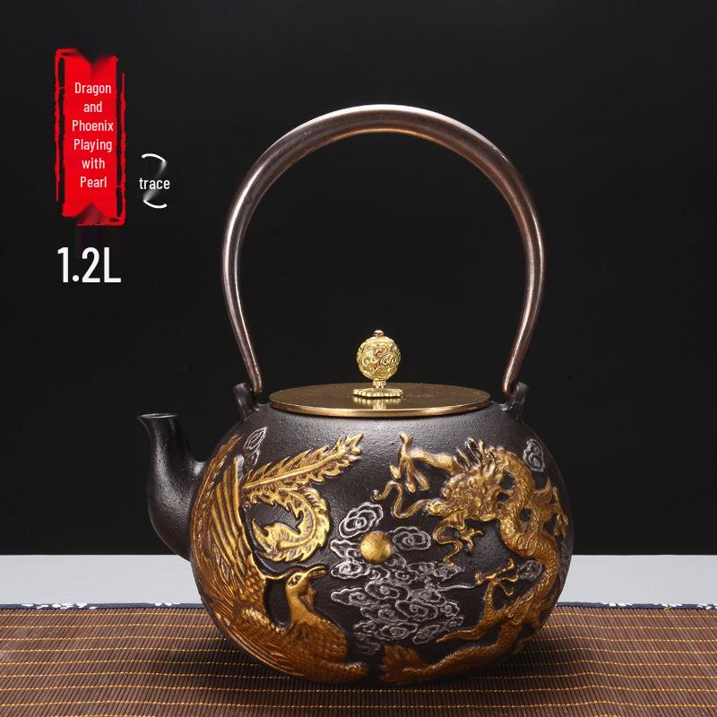 Hand-Forged Japanese Cast Iron Teapot for Gongfu Tea