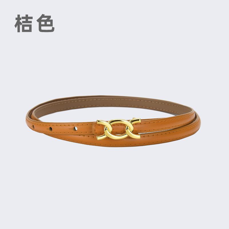 Vier Jahreszeiten Verfügbar Neuer Damen Dünner Gürtel Dekoration Anzug Mantel Mit Kleid, Rindsleder Dünner Gürtel Schlicht Und Modisch