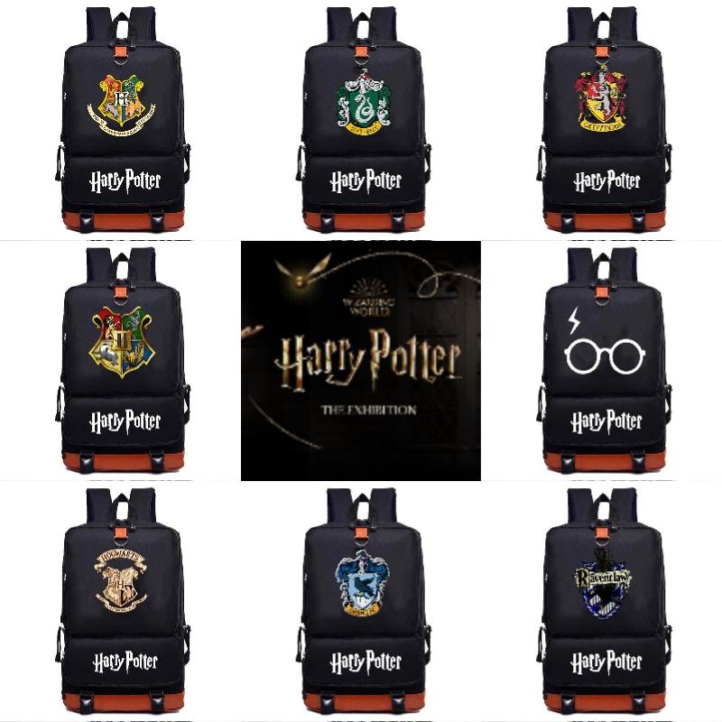 Stylish Harry Potter Print Canvas Backpack With Hidden Zipper Pockets