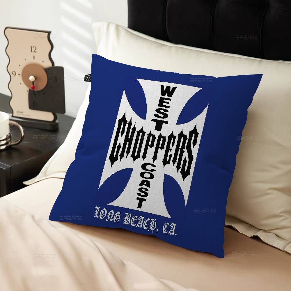 West Coast Chopper Motorcycle Logo Cushion Cover Pillowcase Upholstery Sofa Throw Pillow Home Decor Pillowcas