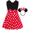 Kids Minnie Mouse Polka Dot Sleeveless Dress Red 110cm 3-4 Years