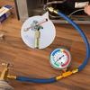 R134A Refrigerator Freon Recharge Hose Kit, R134A AC Refrigerant Charging Hose Gauge, Bullet Piercing Valve Hose Refrigerant Can Tap