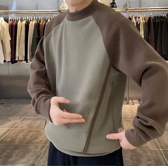 

Men s Slim Fit Long Sleeve Patchwork Color Block Hoodie - Trendy Autumn/Winter Fashion M зелений