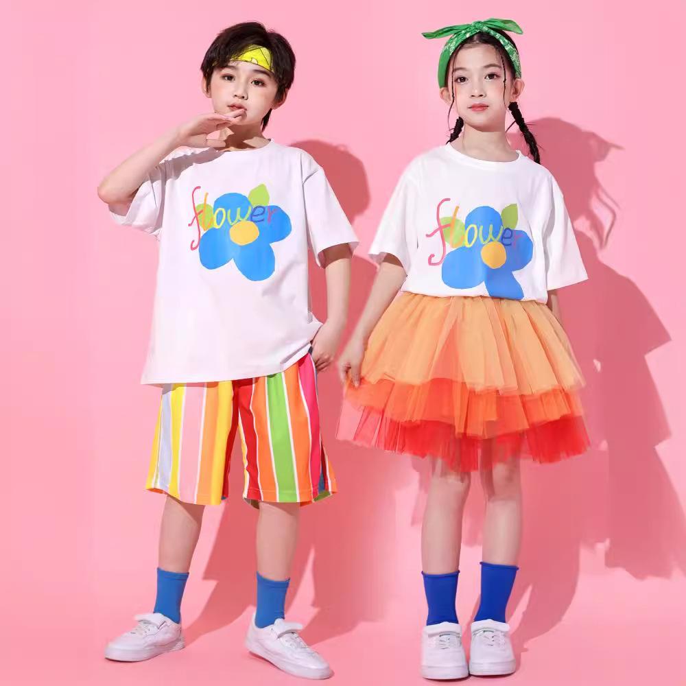 Children'S Performance Costumes Elementary School Cheerleading Costumes Kindergarten Dance Costumes Girls Gauze Skirts Summer