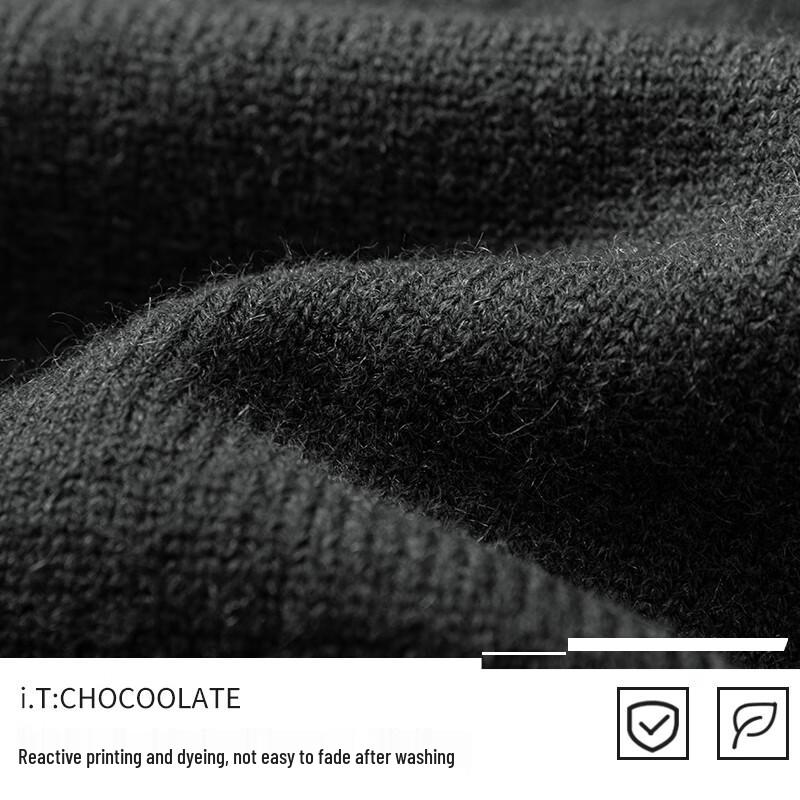 CHOCOOLATEit Men's Autumn Korean Loose Fit Mock Neck Cardigan Sweater