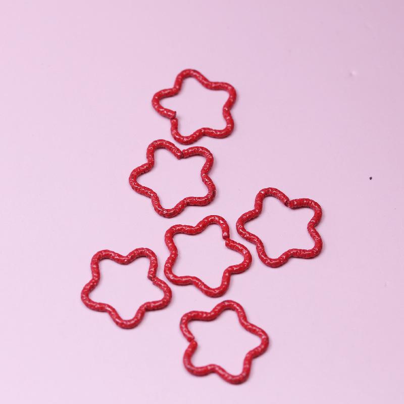 DIY Colorful Five-Pointed Star Embossed Open Jump Ring for Earring Making
