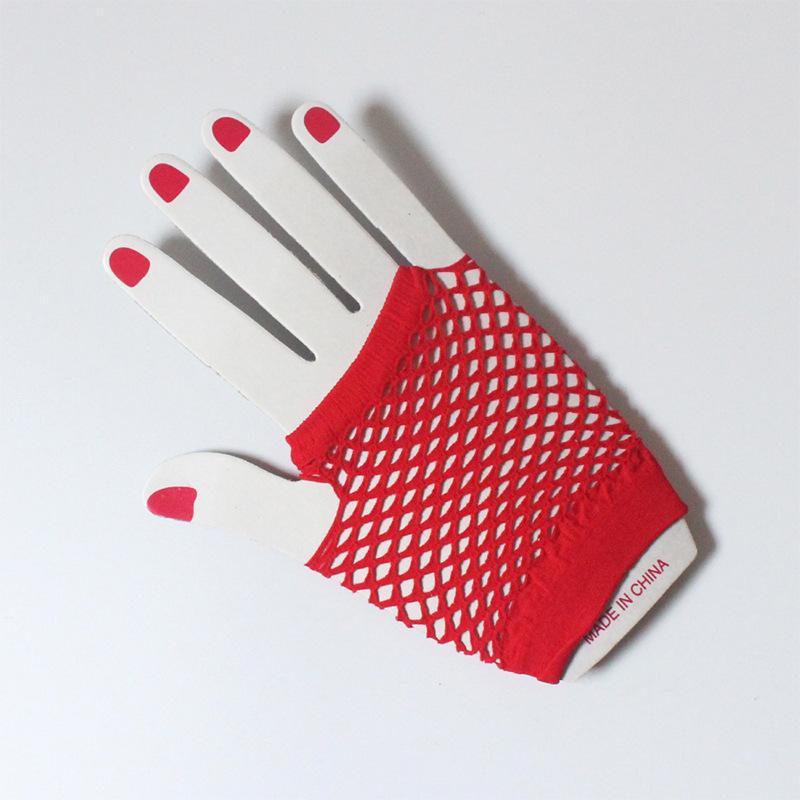 Short Fishnet Gloves Nightclub Multi-color Sexy Elastic Gloves Punk Mesh Gloves Hollow Fingerless Gloves
