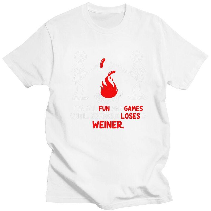 T-shirts Drôles Personnalisés Feu de Camp et Saucisse Citation pour Hommes 100% Coton T-shirts Aventure Camping T-shirts Manches Courtes Mode T-shirt