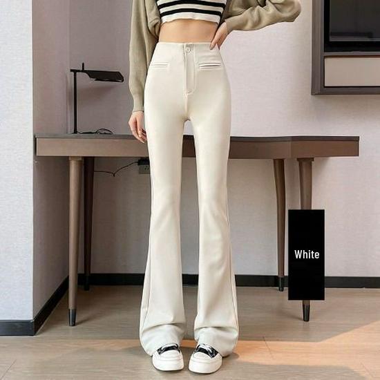 

Women s Black High-Waisted Spring/Summer Flare Pants - Stretchy, Slimming, Floor-Length Bell Bottoms L [Recommended 112-124 lbs]