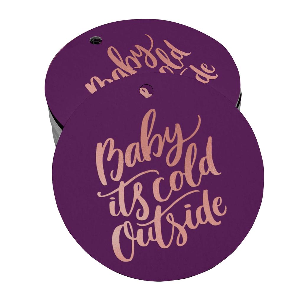 Inkdotpot Real Gold Foil Baby It's Cold Outside Baby Shower Tags Favor Hang Paper Tags 100