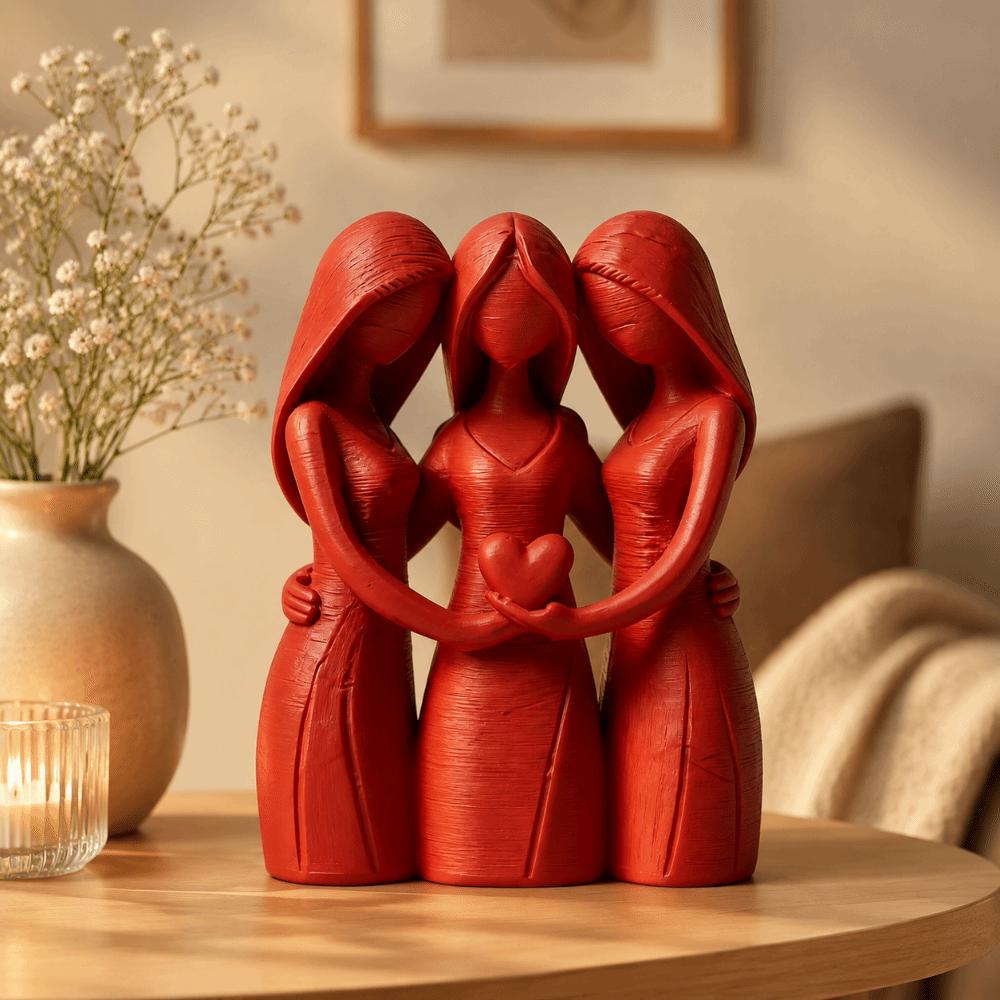 3D Printed Family Sculpture Desk Ornaments Family Hug Statue Sisters Friendship Statue  For Women