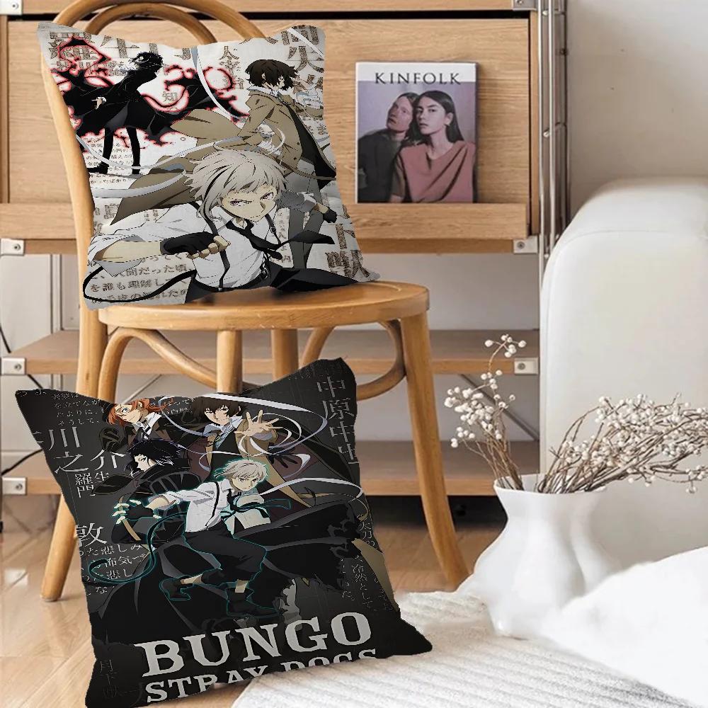 B-Bungo Stray Dogs Anime Kissen Anime Kissen Sofa Bett Kopfkissenbezug Kissenbezug 45x45 Cm Mode