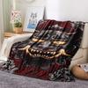 1Pc Hannya Samurai Print Flannel Blanket, High quality Comfortable for All Seasons, Home Decor, Warmth and Comfort, Perfect for Christmas Gifts