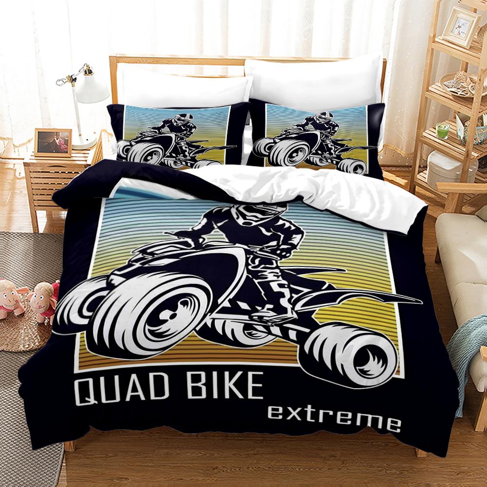 3D Racing Bedding Set King Queen Down Duvet Cover Pillowcase 2/3pcs Motocross Bed Cover Boys Men Home Textile Gift