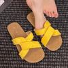 Fashion 2025 New Summer Autumn Women's Twist Knot Crossed Sandals Non-Slip Flat Casual Resort Beach Outdoor Hawaii Solid Slippers