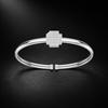 S925 Sterling Silver Open Cuff Bangle D VVS Moissanite Square Pave Setting Bracelet Women Fine Jewelry Pass Diamond Tester