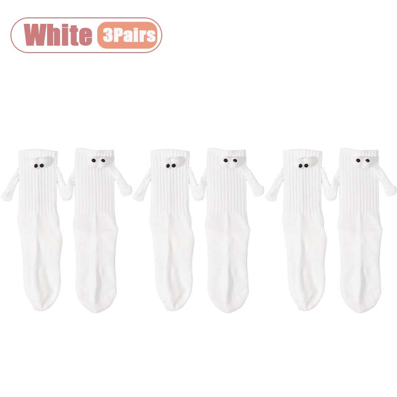 Xiaomi 1-10 Paar Magnetische Handhaltende Partner Socken Schwarz Weiß Mittelhoch Rutschfest Weich Atmungsaktiv Trendig Vielseitig für Damen Herren Geschenk