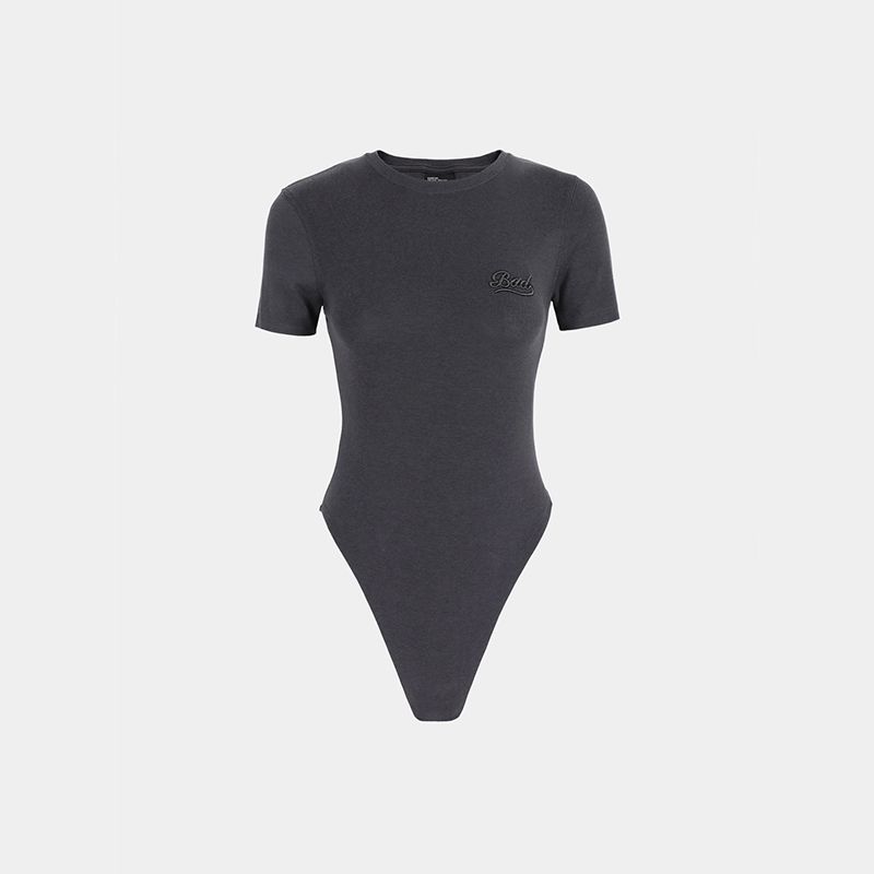 

Badblood South korea American Gyaru Sexy Jumpsuit Women s Short Sleeve T-shirt Niche New Embroidery Jumpsuit Fashion Charcoal Gray M