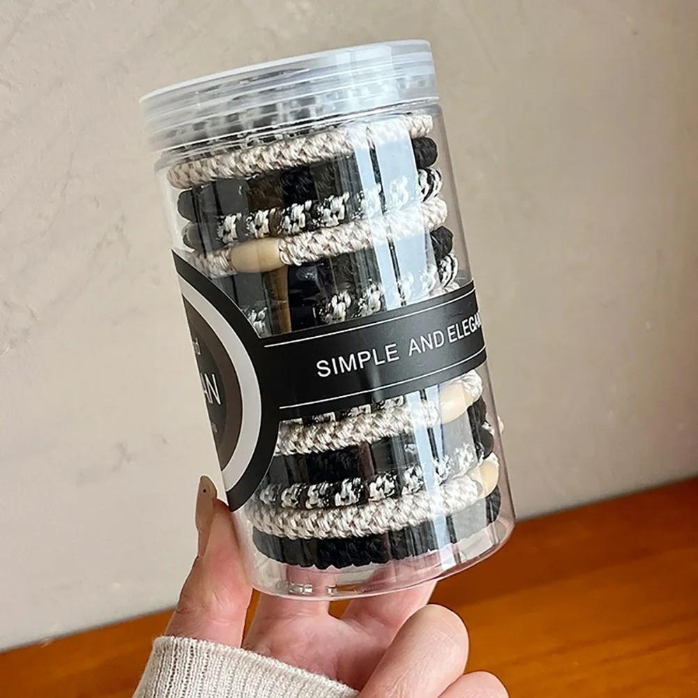 15Pcs Woven High Elasticity Hair Bands for Women's Hair Tie Basic Rubber Bands Thickened High Ponytail Headband Hair Accessories