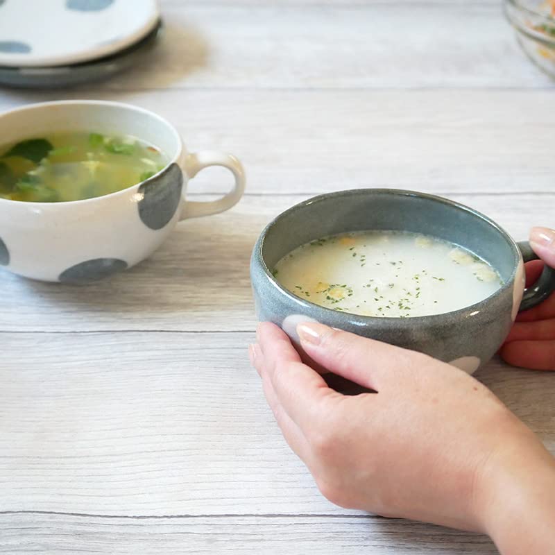 EAST table Soup Polka Dot Gray Cup, 390cc, Design,