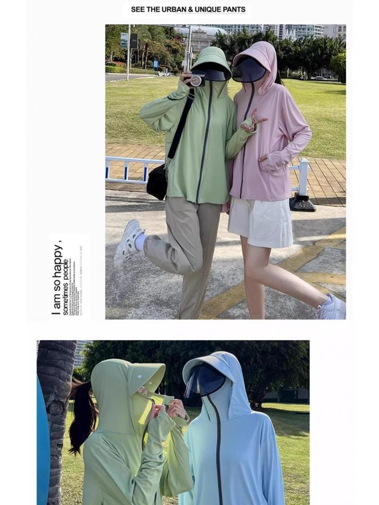 Women's UPF 50+ Detachable Large Brim Sun Protection Jacket - Ice Silk, Breathable, Spring/Summer Sunscreen Clothing