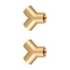 High Strength Brass Adapter Connector Double Outlet Flows Divider Fitting 1 Pair for Plumbing And Piping Systems
