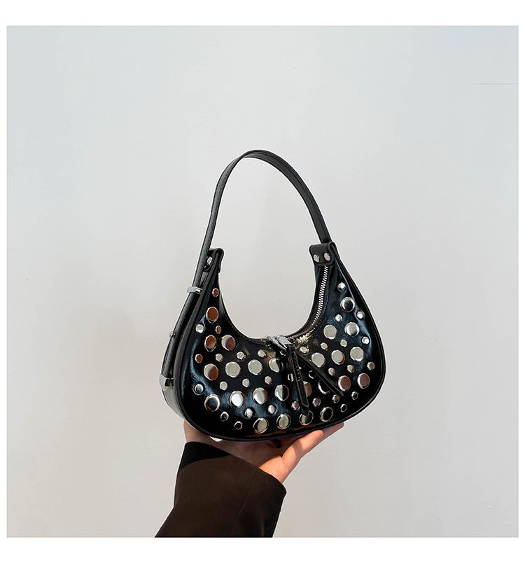 Rivet Underarm Bag Spring Summer New Fashion Niche Shoulder Bag Casual Ladies Versatile Dumpling Bag