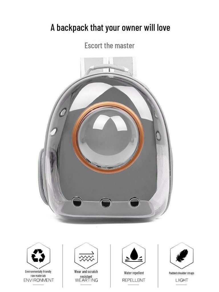 Breathable Transparent Cat Backpack: Spacious, Panoramic Capsule Design for Comfortable Outings - Dual Carry Options