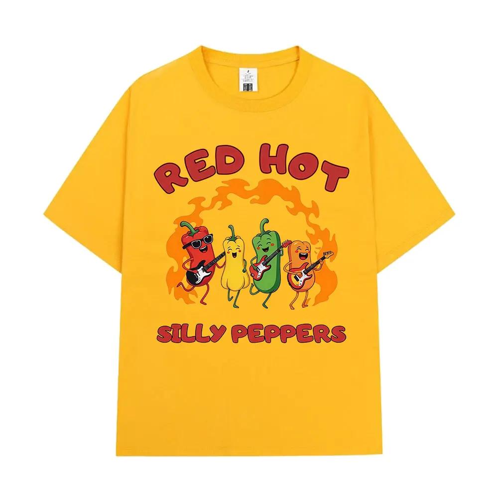Funny Red Hot Silly Peppers Fashion Graphics Tees Women T Shirts Summer Casual Harajuku Aesthetic Oversized Tshirts