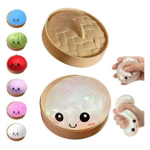 Záhadná krabička Squishy knedlíků, Měkká pomalu se vracející hračka proti stresu, Náhodné barvy, 3 kusy, Damo