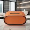 High-end Luxurious Creative Leather Tissue Oval Tissue Box Living Room Bedroom Desktop Napkin Storage Box organizadores
