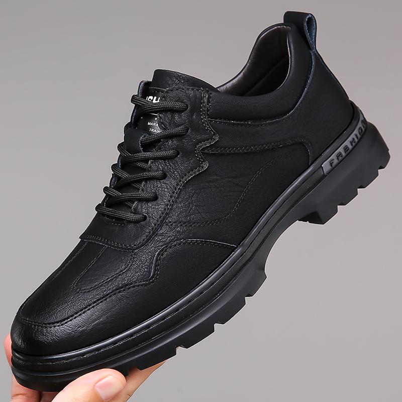 Men's Business Leather Shoes Soft Moccasin Shoes Comfortable Casual Shoes for Men Autumn Solid Black White Men Sneakers