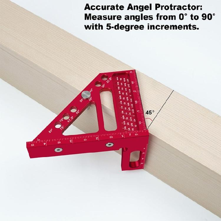 45/90 Degree AluminumAlloy Square Ruler Protractors MultiAngles Measuring Ruler