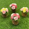 Hot Mini Potted Flowers Flower Pot Basket Simulation Miniature Dollhouse Decor Food Play Photo Prop Scene Accessories Home Decor