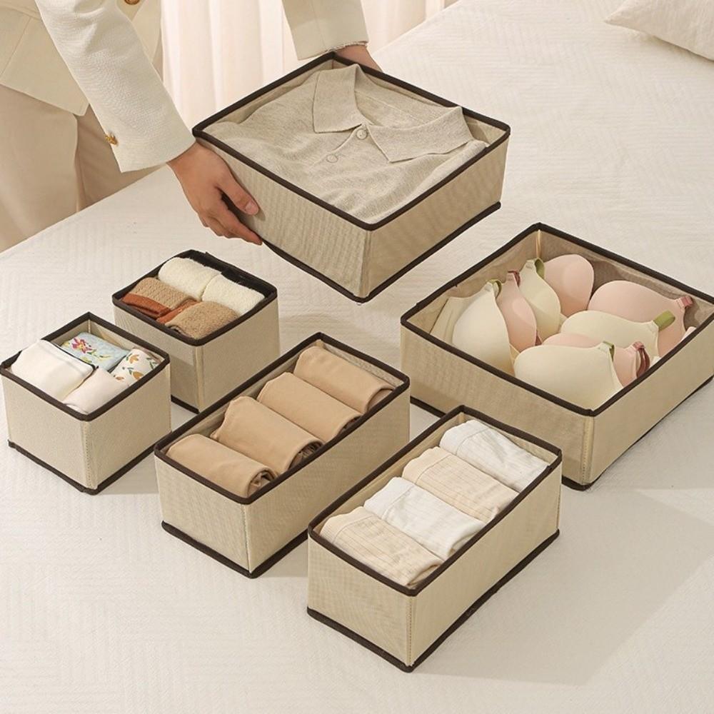 Non-Woven Underwear Storage Box Without Lid Foldable Bra Storage Boxes Space Saving Breathable Underwear Organizer