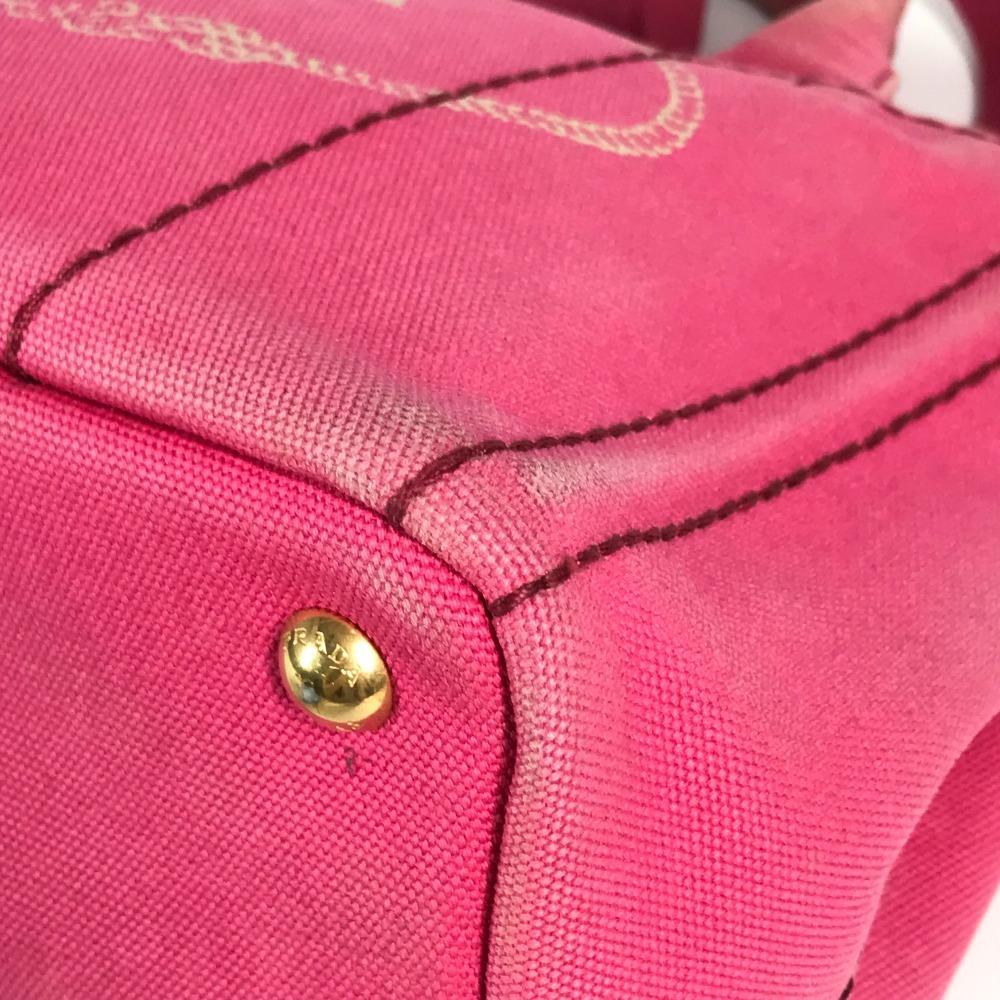 PRADA Canapa Tote Bag 2WAY Bag Shoulder Bag Crossbody Hand Bag Canvas pink