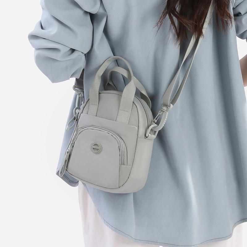 Women's Solid Color Nylon Bag Large Capacity Mobile Phone Bag Shoulder Bag Crossbody Bag