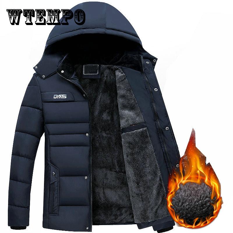 Parka Uomo Cappotti Giacca Invernale Uomo Addensare Cappuccio Impermeabile Outwear Caldo Cappotto Abbigliamento per Padri Casual Uomo Soprabito Regali