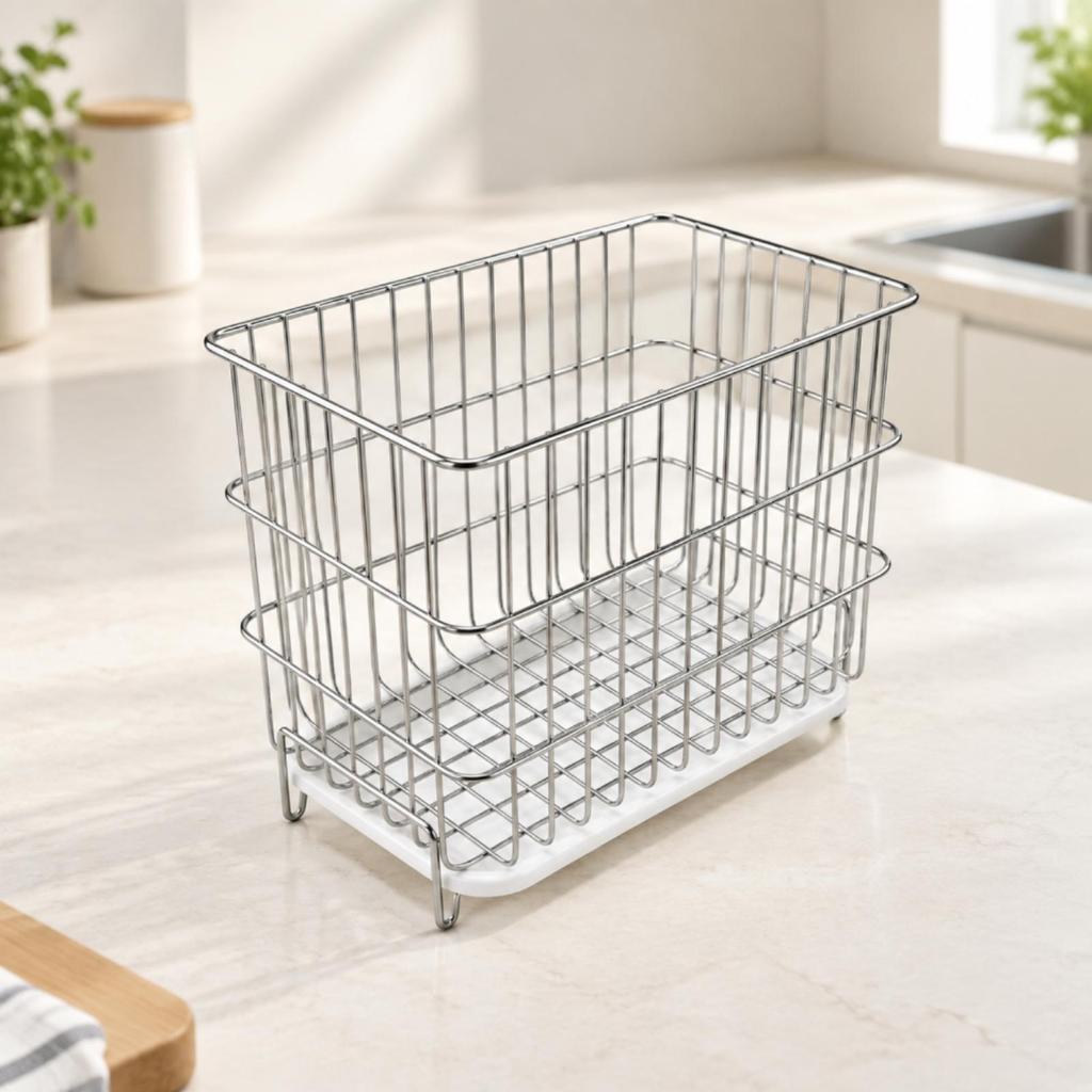 Rectangular Wire Basket with Raised Feet Breathable OpenWire Kitchen Organizer Ventilated for
