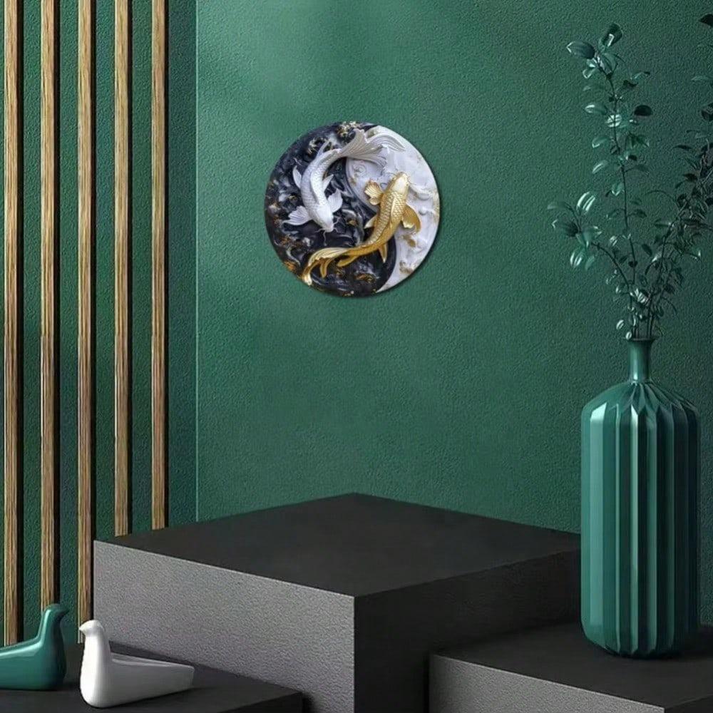 Metal Wall Art Carp Painting Living Room Decor Modern Home Gift