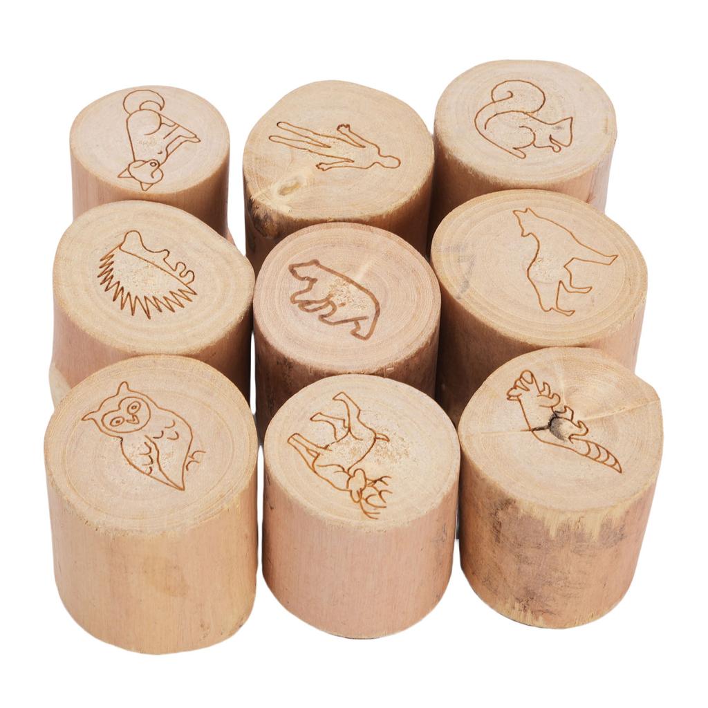 9 Stück Tierstempel aus Holz zum Dekorieren von Karten, Geschenkpapier, Journals, Planern, Ton, Stoff