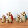 3pcs Porcelain Owls Statue Ornament Shaped Desktop Craft Figurine Sitting Room