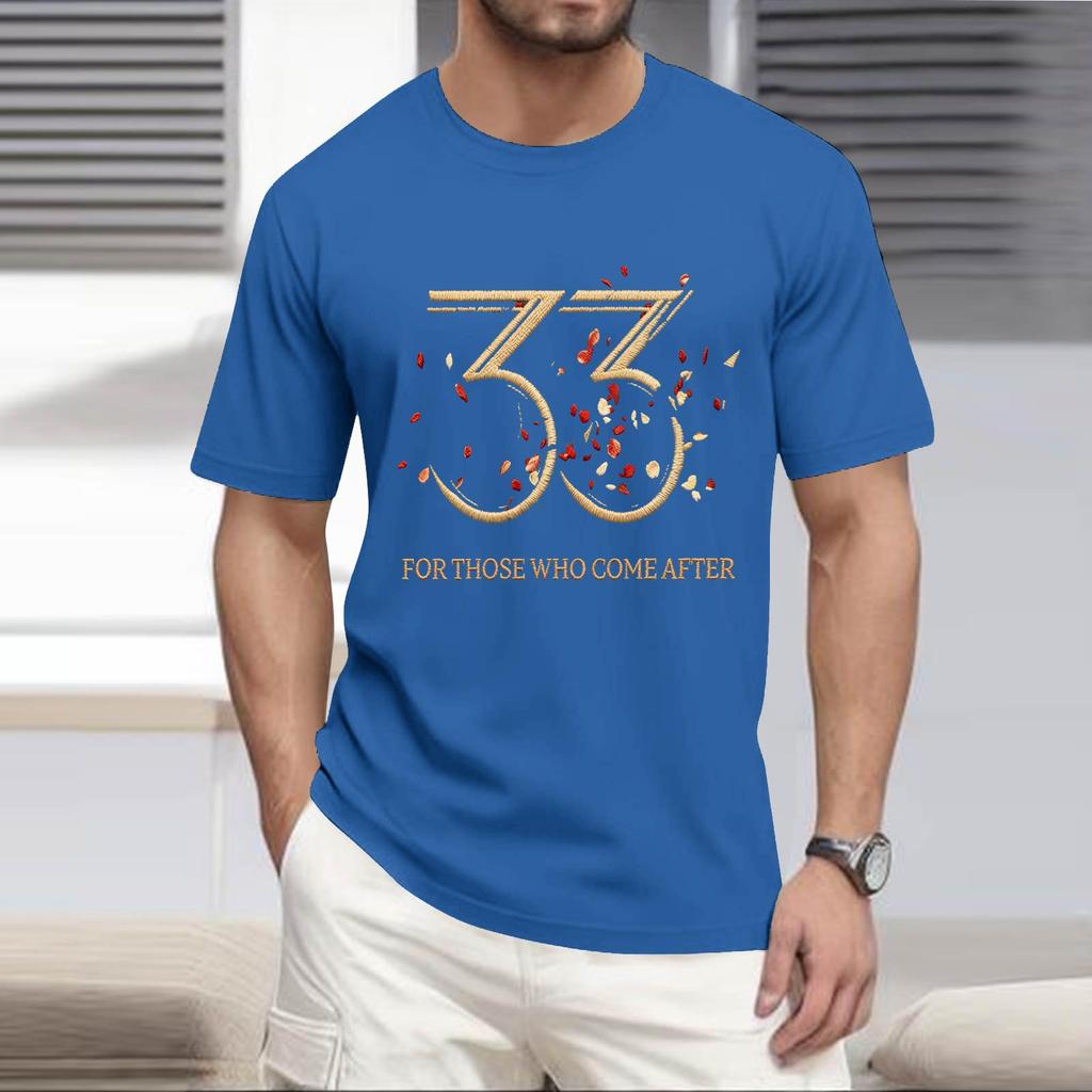 Stylish And Casual Men's Round-neck Loose-fitting Short-sleeved Top.